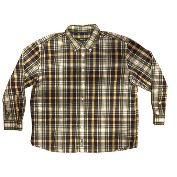 Orvis Button Down Casual Shirt Green Yellow Brown‎ Size XXL - Picture 1 of 7